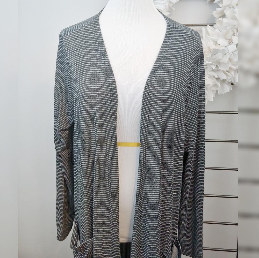 Lularoe Black and White Stripe Sarah Cardigan